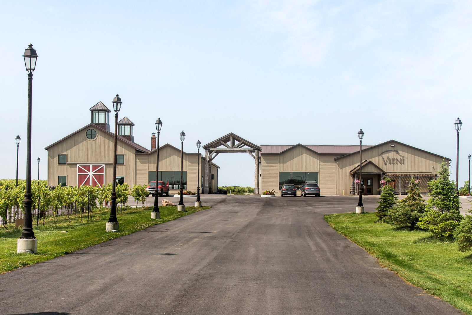 Vieni Estates winery exterior in Lincoln Ontario