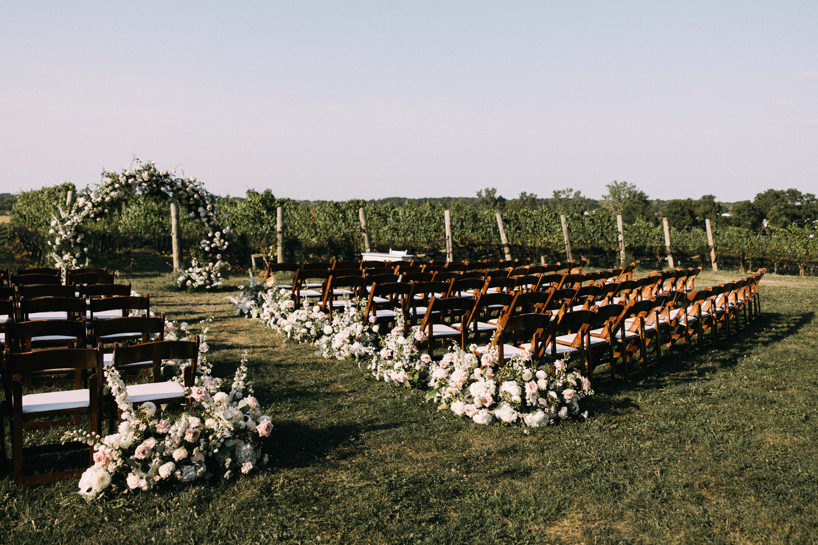 Vineyard wedding ceremony at Ravine Vineyard Estate Winery