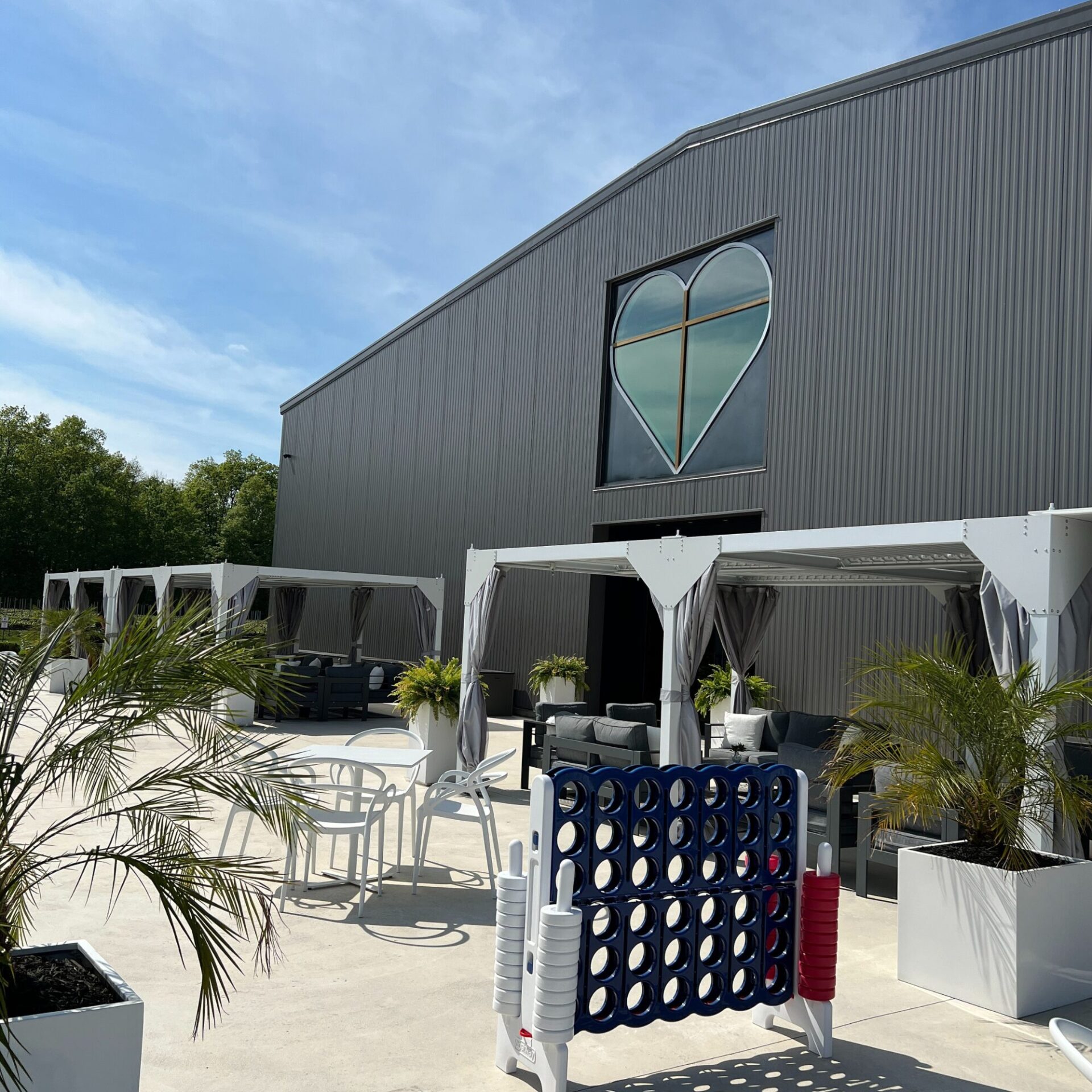 Outdoor Cabana patio at AMO Estate Winery weddings