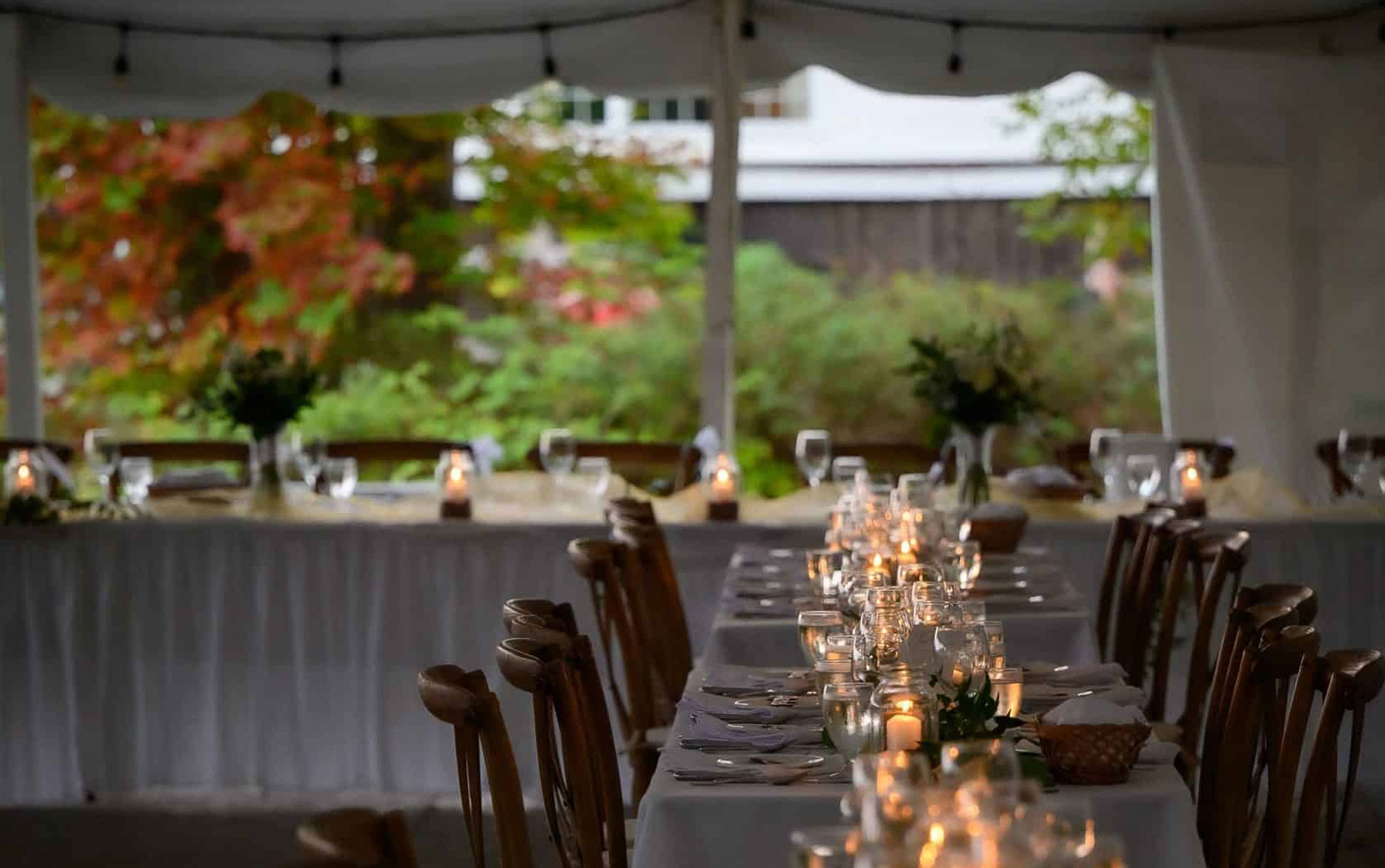 Tent wedding reception at Severn Lodge